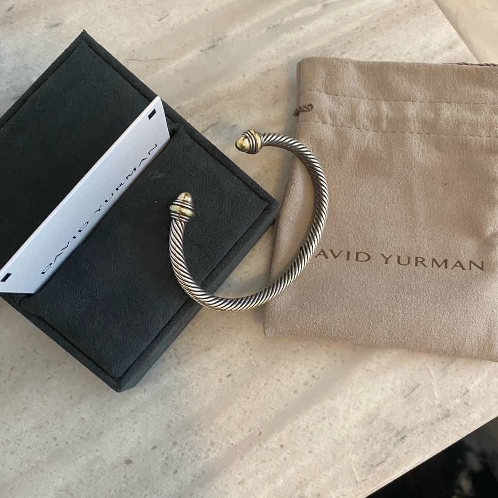 David Yurman Cable Cuff Bracelet w/ 18k Gold